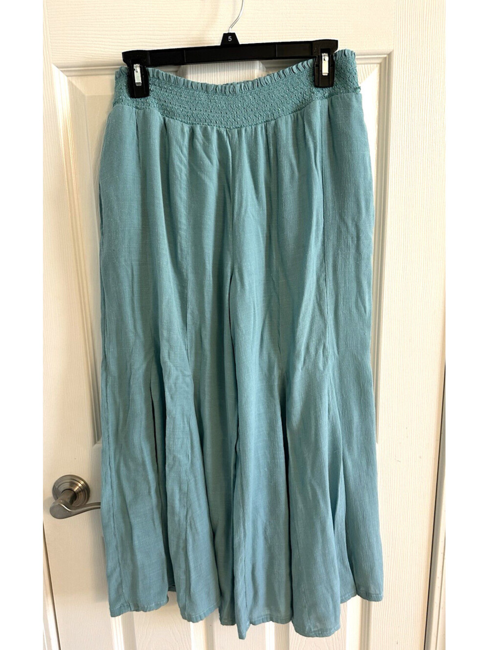 Sundance Pants Womens S Turquoise Viscose Harem Wide Leg Elastic Waist Lined